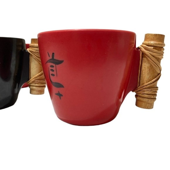 Rare Vintage MCM Acrylic Coffee Cup Set (6) - Picture 4 of 9